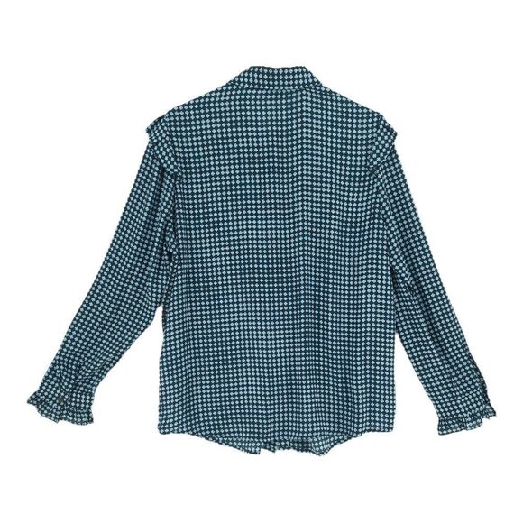 Who What Wear XXL Geometric Print Ruffle Button Down Blouse - Picture 2 of 11